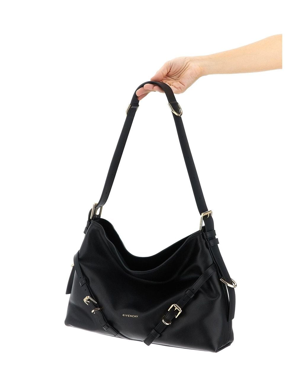 Givenchy Black Shoulder Bag With Metal Buckles
