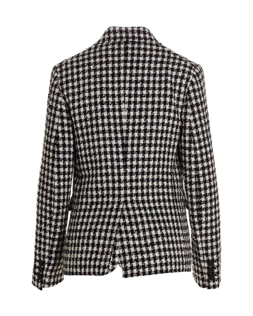 Versace Black Single-Breasted Blazer With Logo Patch