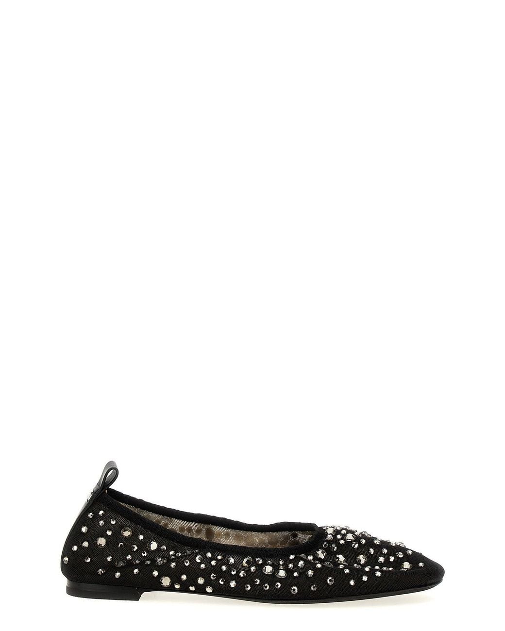 Tory Burch Black 'Crystal Ballet' Flats