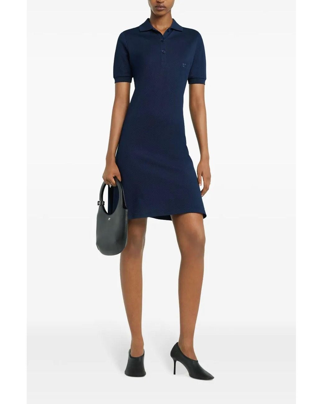 Courreges Blue Dress 'Polo Piqué'
