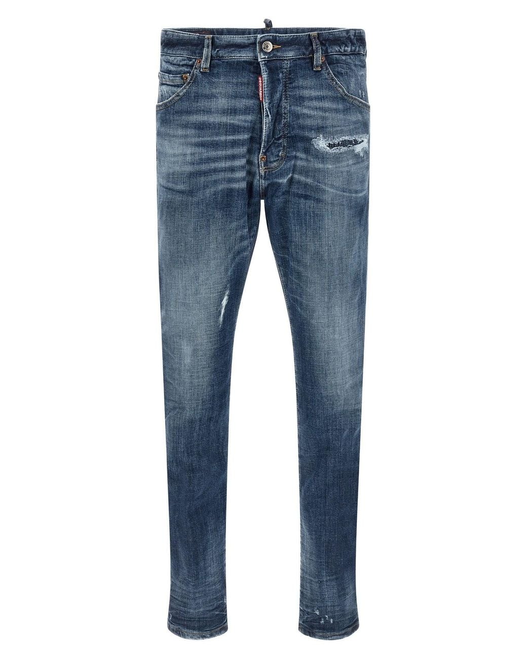 DSquared² Blue Teddy Jeans With Distressed Details for men