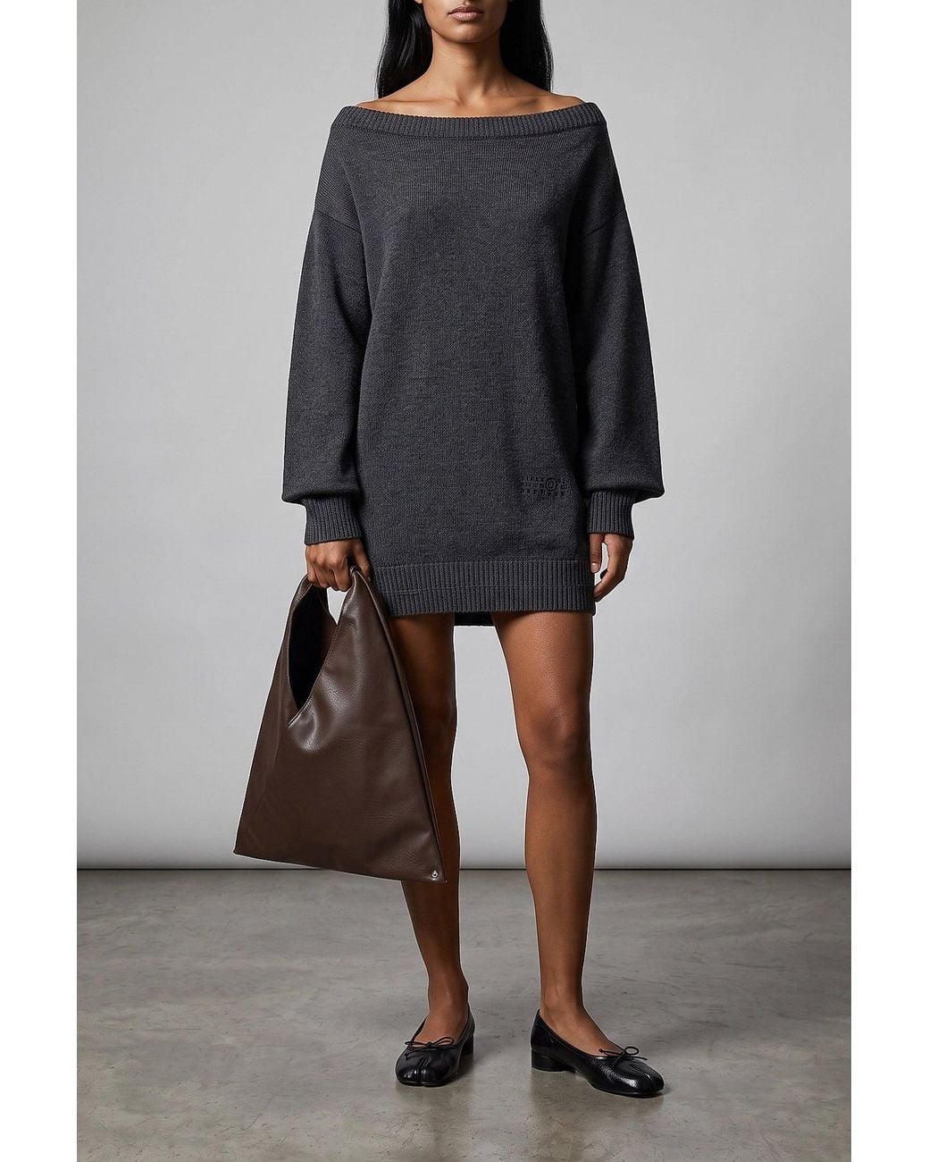 MM6 by Maison Margiela Gray 'Numeric Signature Mm6' Dress
