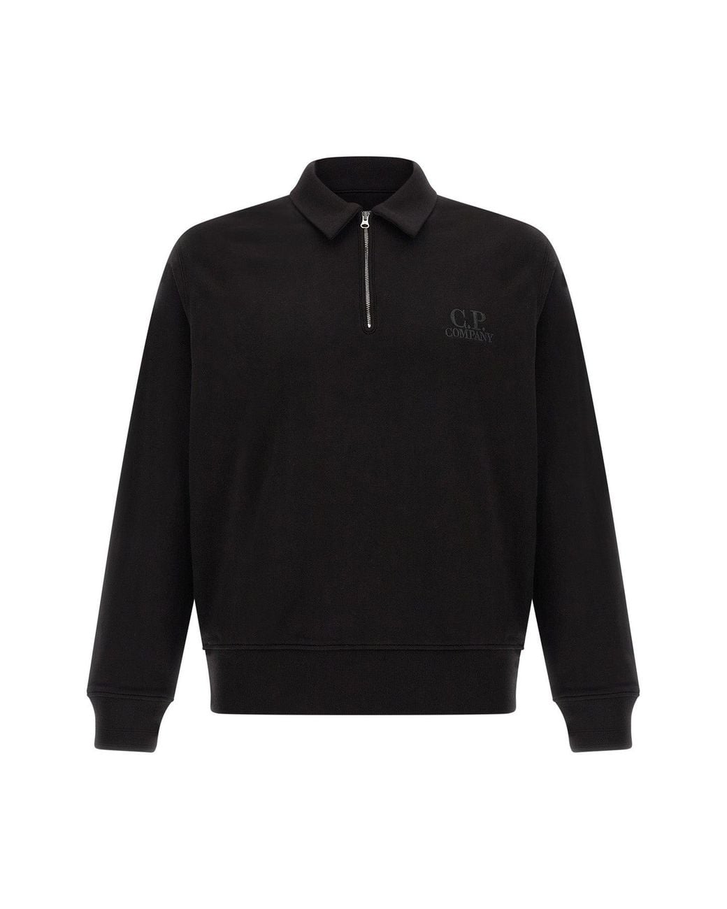 C P Company Black C. P. Company Cotton Fleece Sweatshirt for men
