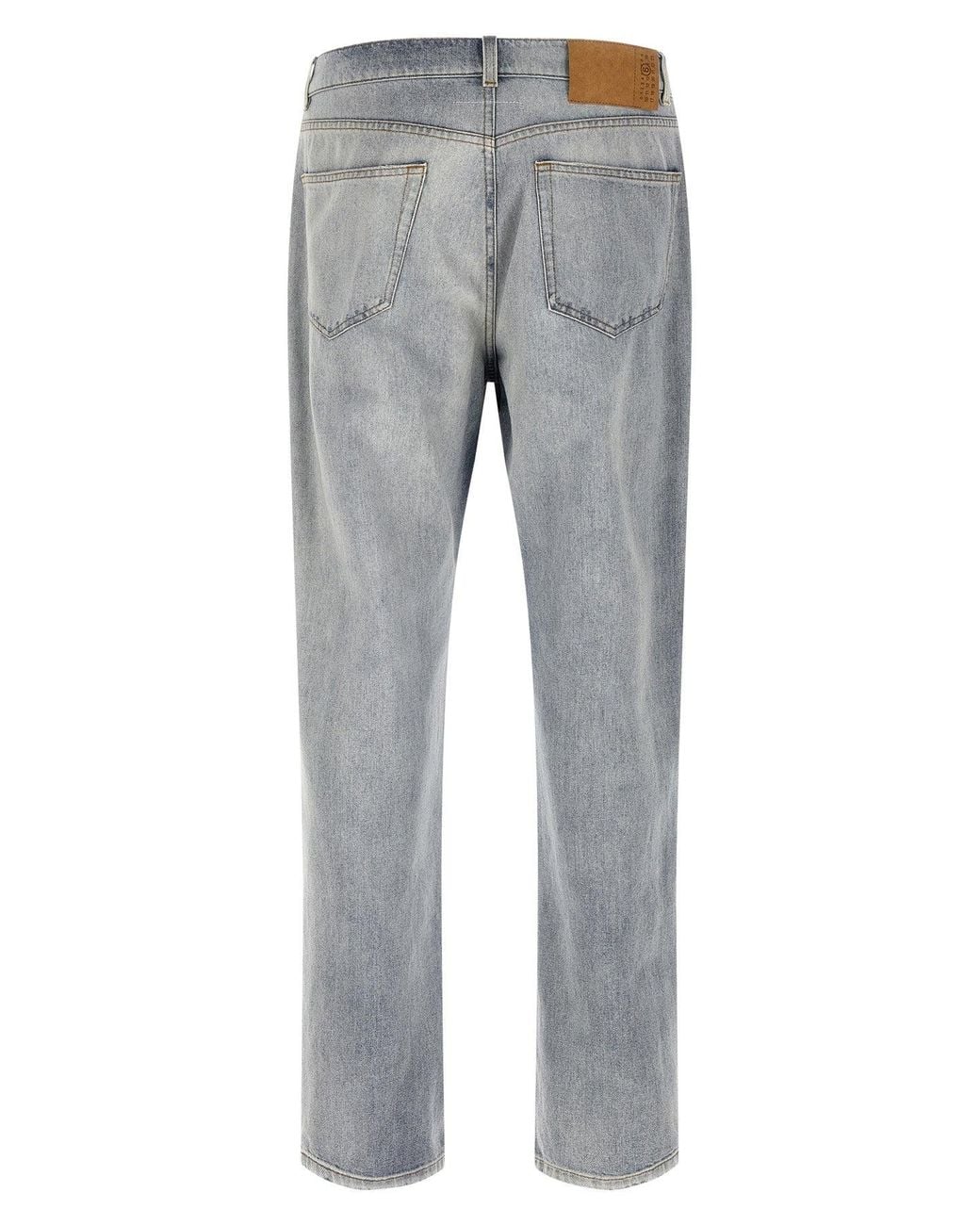 MM6 by Maison Margiela Gray Distressed Denim Jeans for men