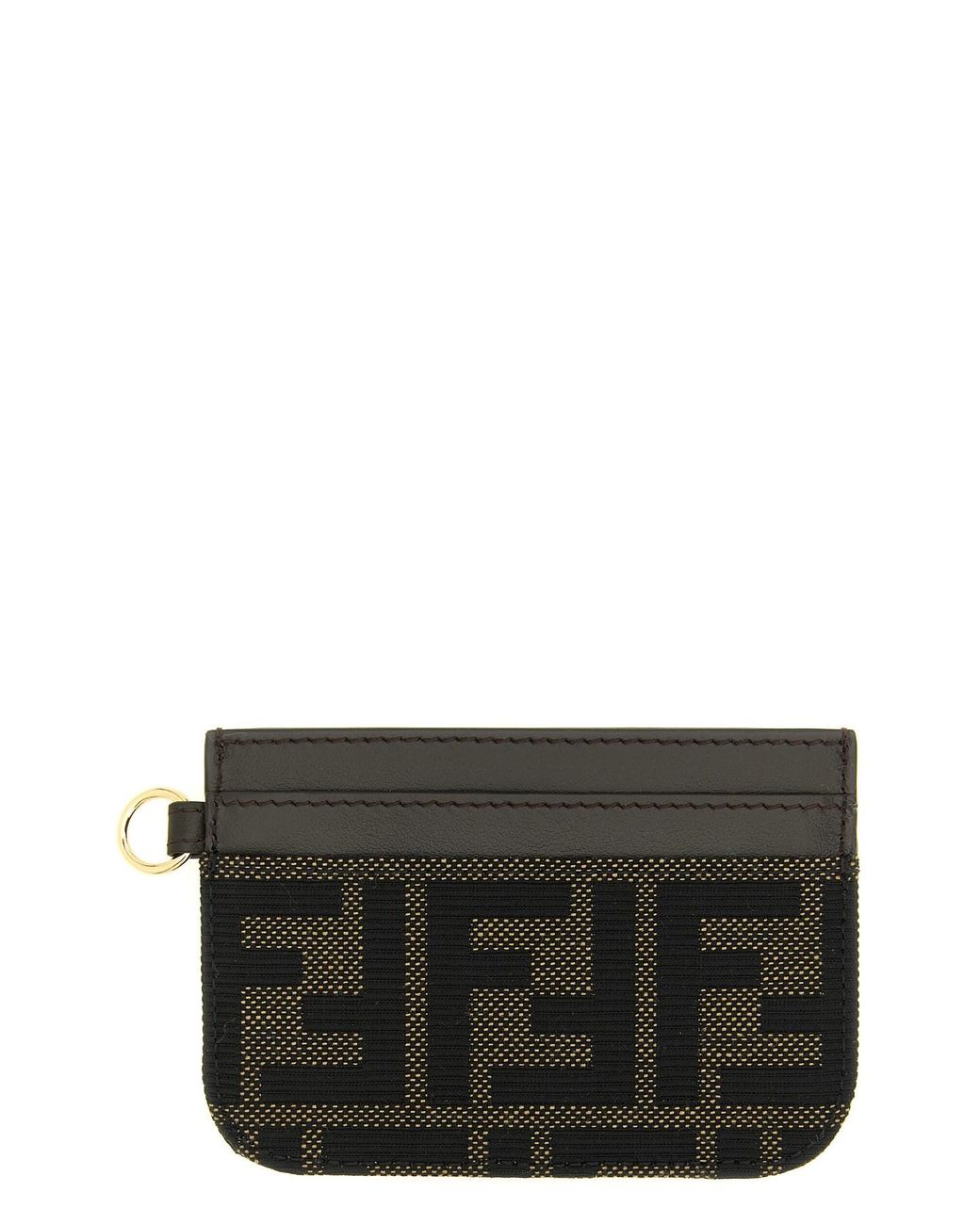 Fendi Gray Ff Jacquard Cardholder