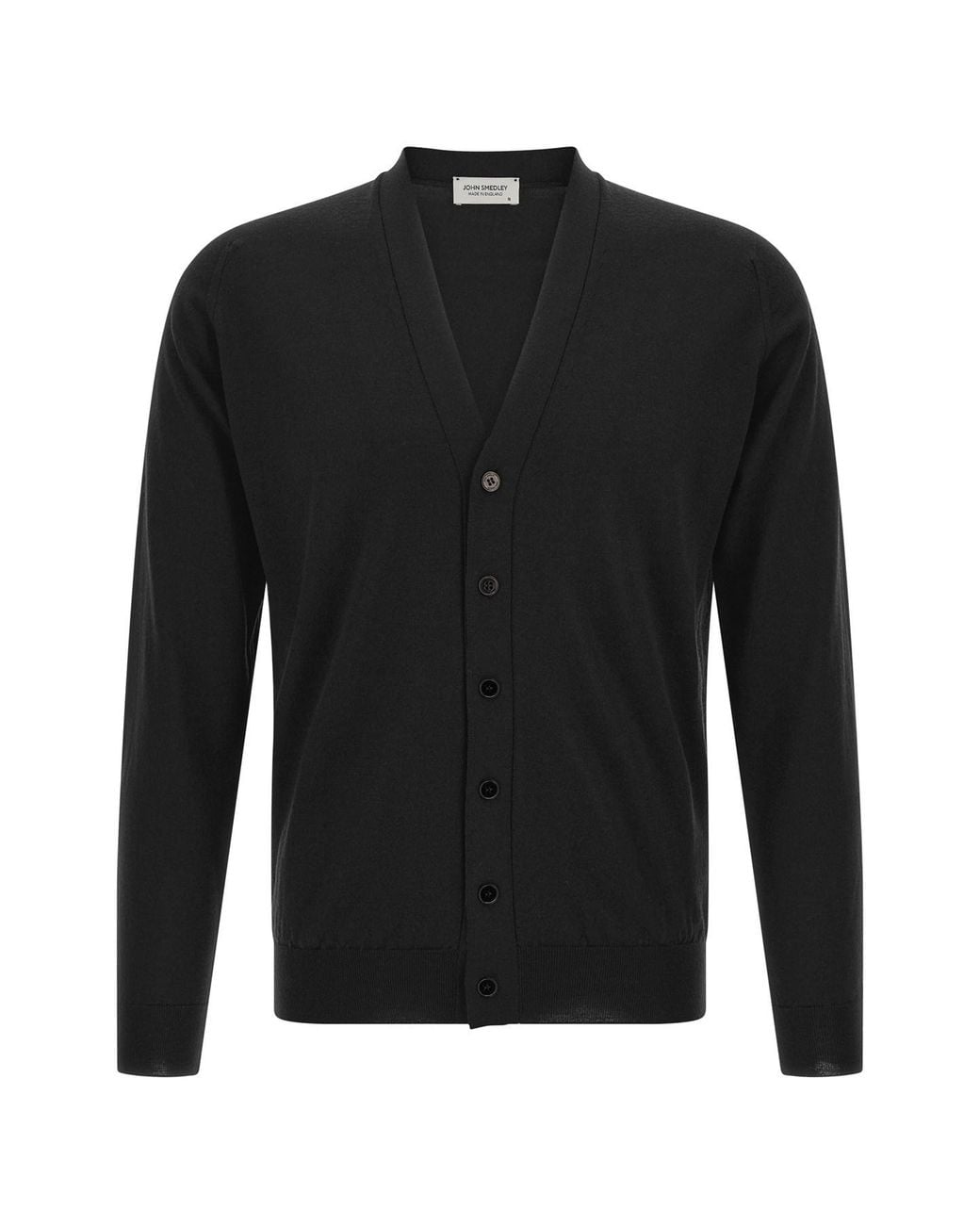 John Smedley Black 'Bradrick' Cardigan for men