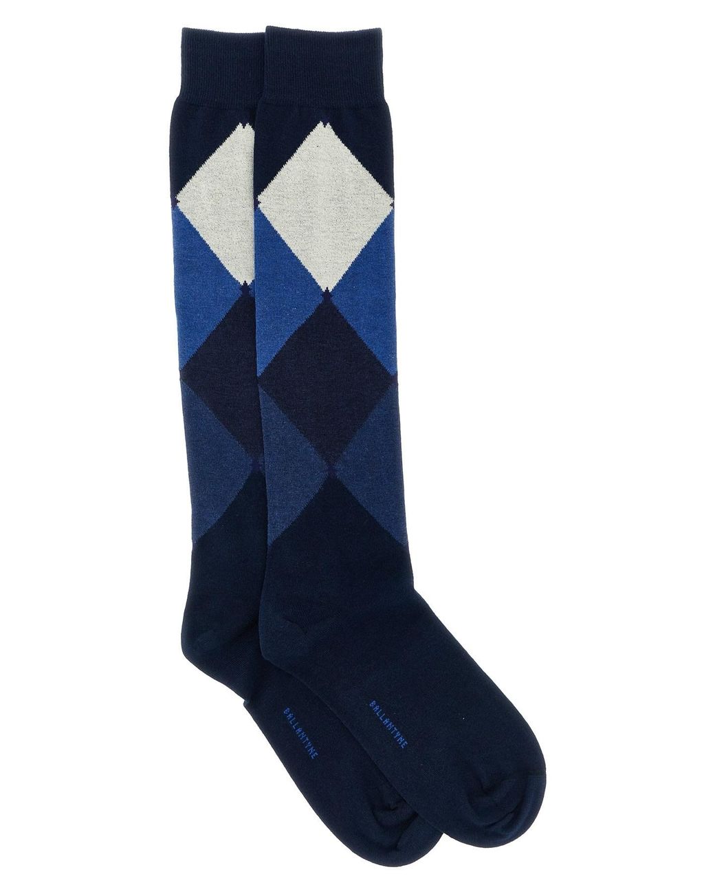 Ballantyne Blue Diamond-shaped Socks for men