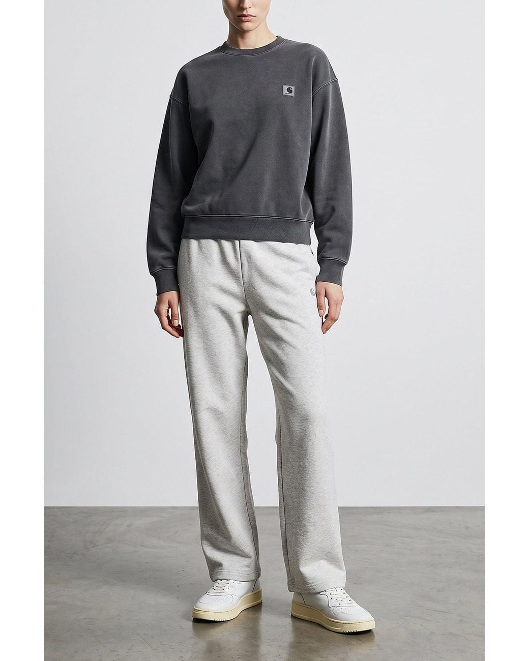 Carhartt Gray Jogginghose Mit Gewebtem Logo-Patch