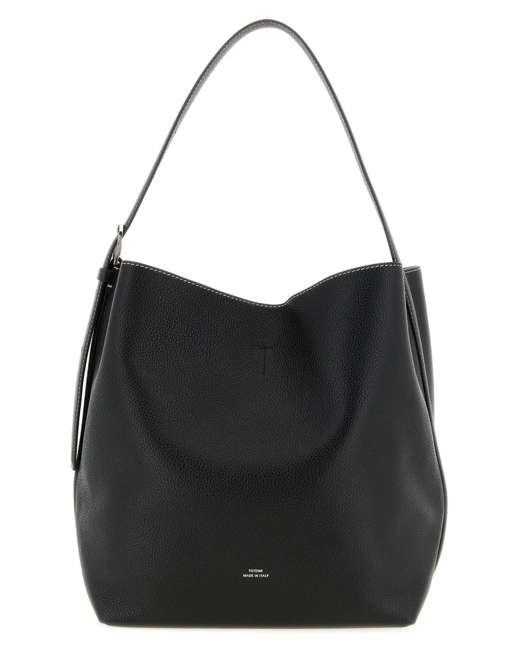 Totême Black Medium Belted Tote Shoulder Bag