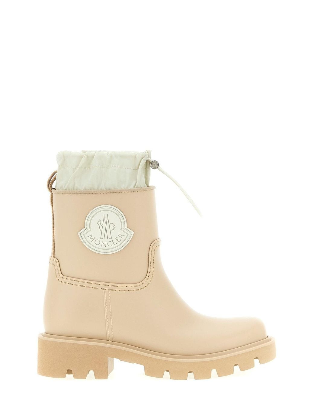 Moncler Natural Rain Boots With Drawstring Detail