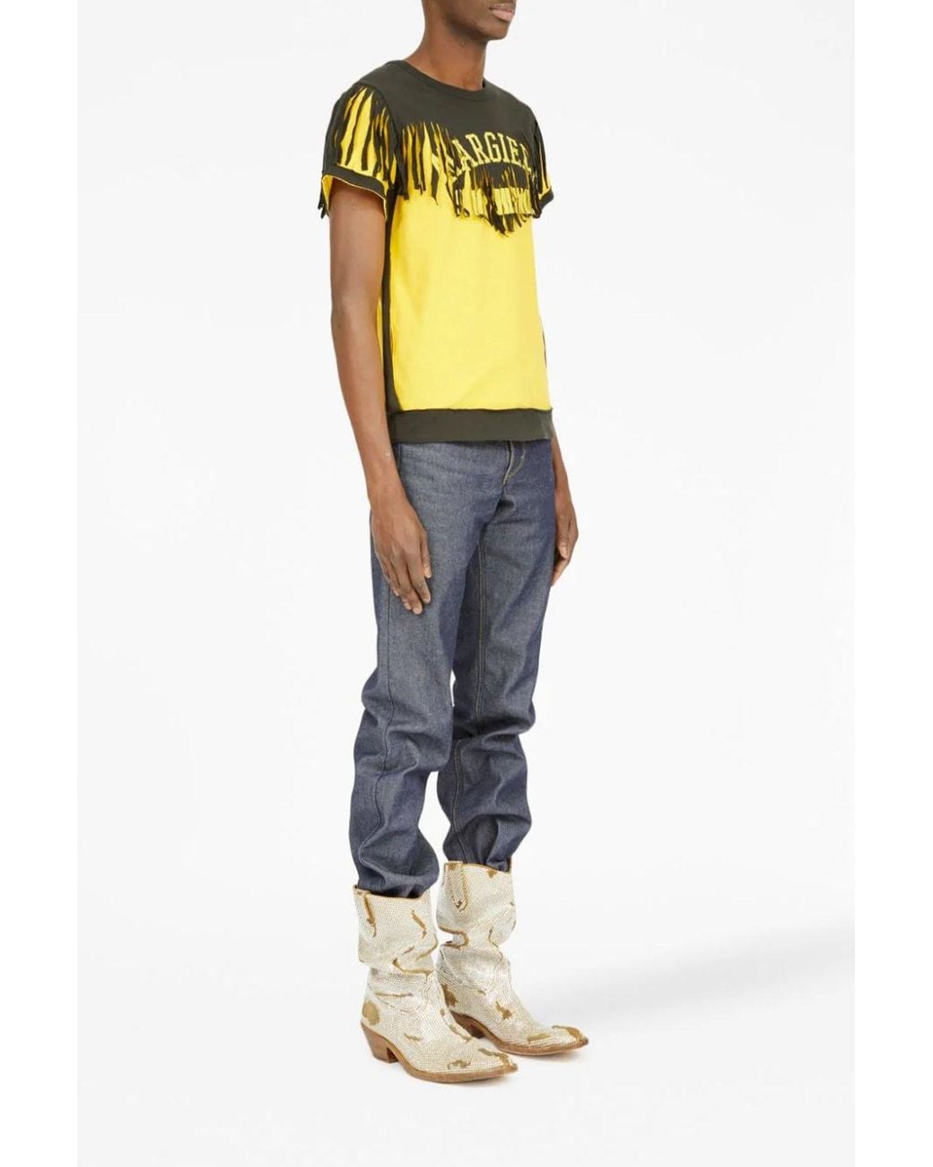 Maison Margiela Yellow 'Double Layer' T-Shirt for men