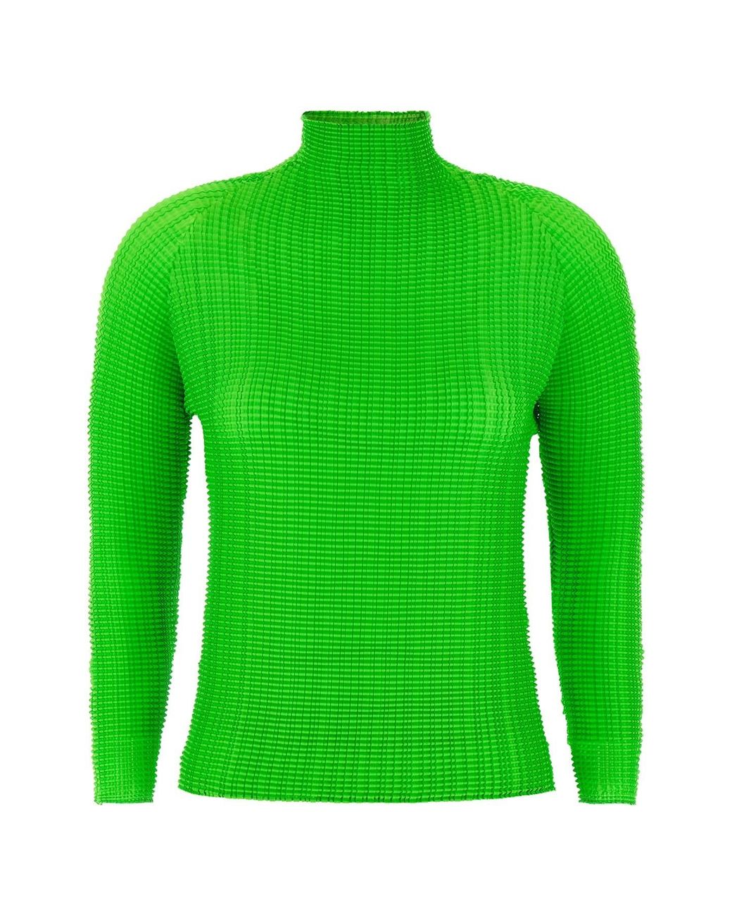 Issey Miyake Green 'wooly Pleats-68' Blouse