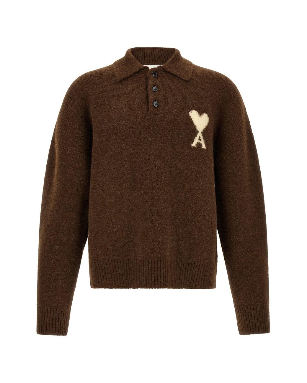 AMI Brown 'ami De Coeur' Polo Shirt for men