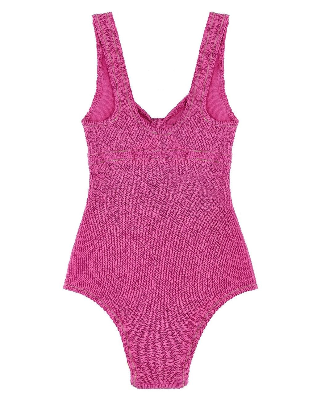 ROTATE BIRGER CHRISTENSEN Pink 'Crinkle' One-Piece Swimsuit