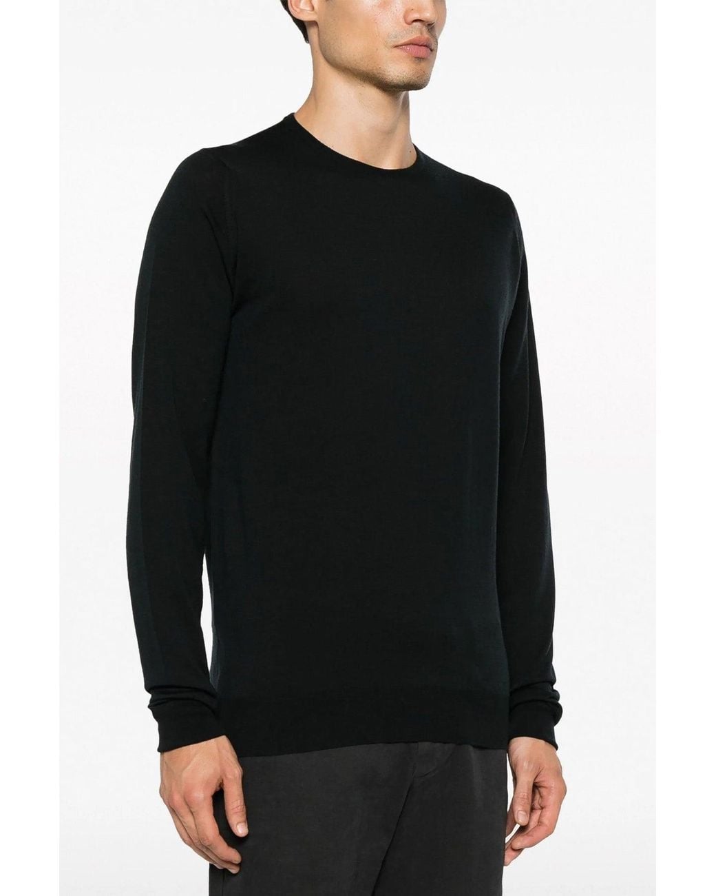 John Smedley Black 'Marcus' Crew Neck Sweater for men