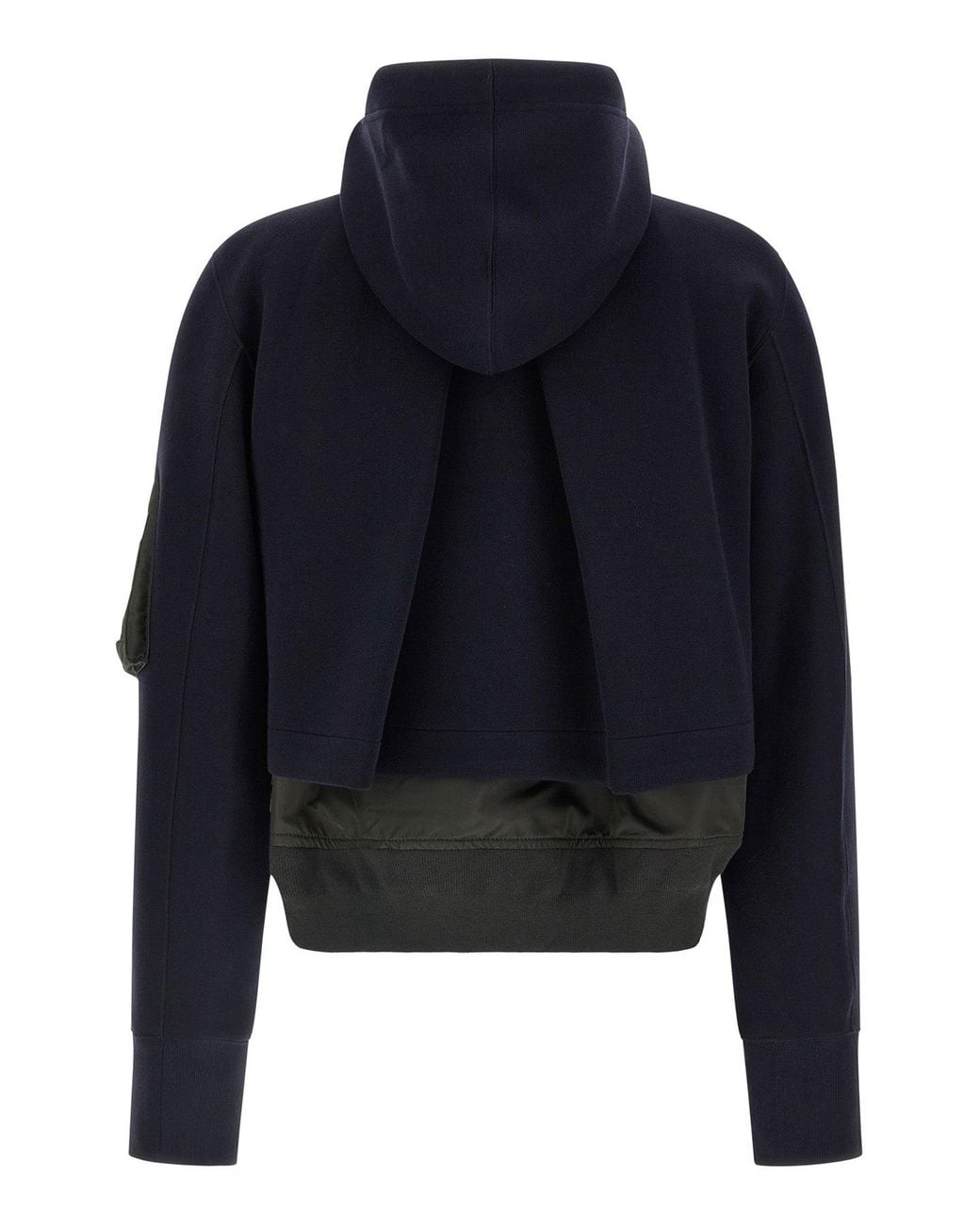 Sacai Blue Hybrid Hoodie-Tone Hardware