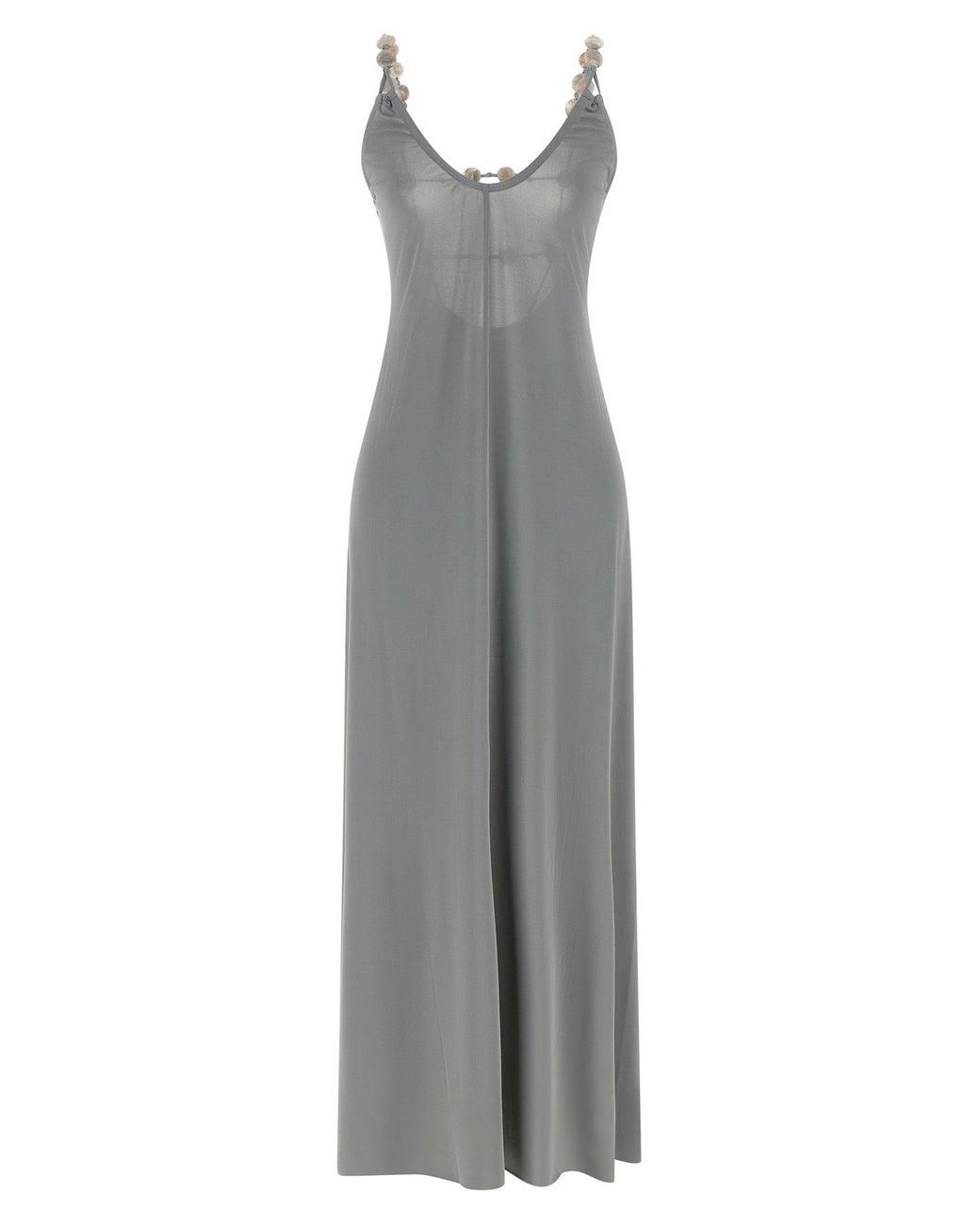 Eres Gray Maxi Dress With Embellished Straps