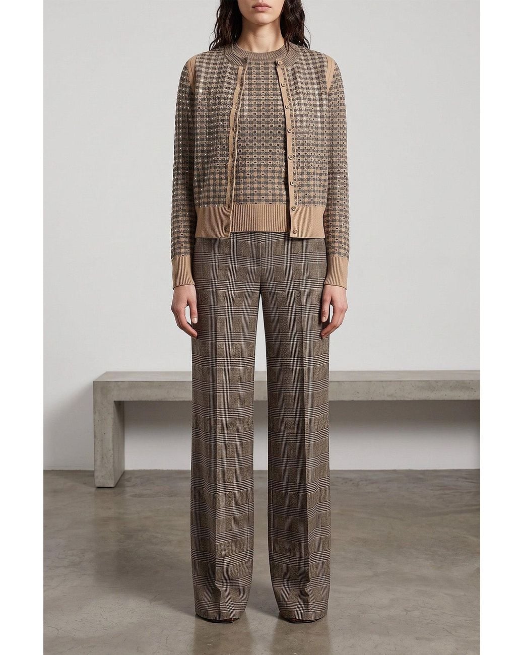 Ermanno Scervino Gray Sartorial Prince Of Wales Trousers