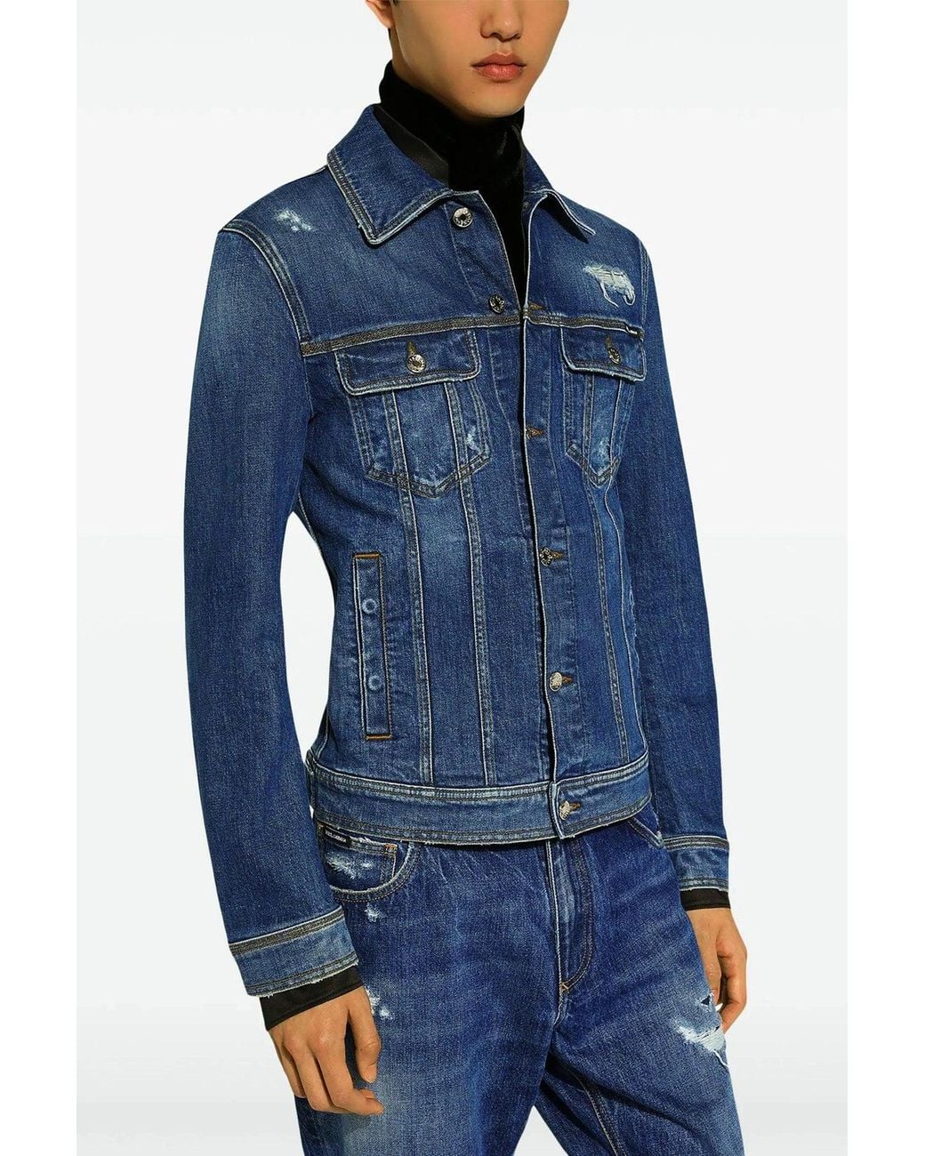 Dolce & Gabbana Blue Denim Sfilata Jacket for men