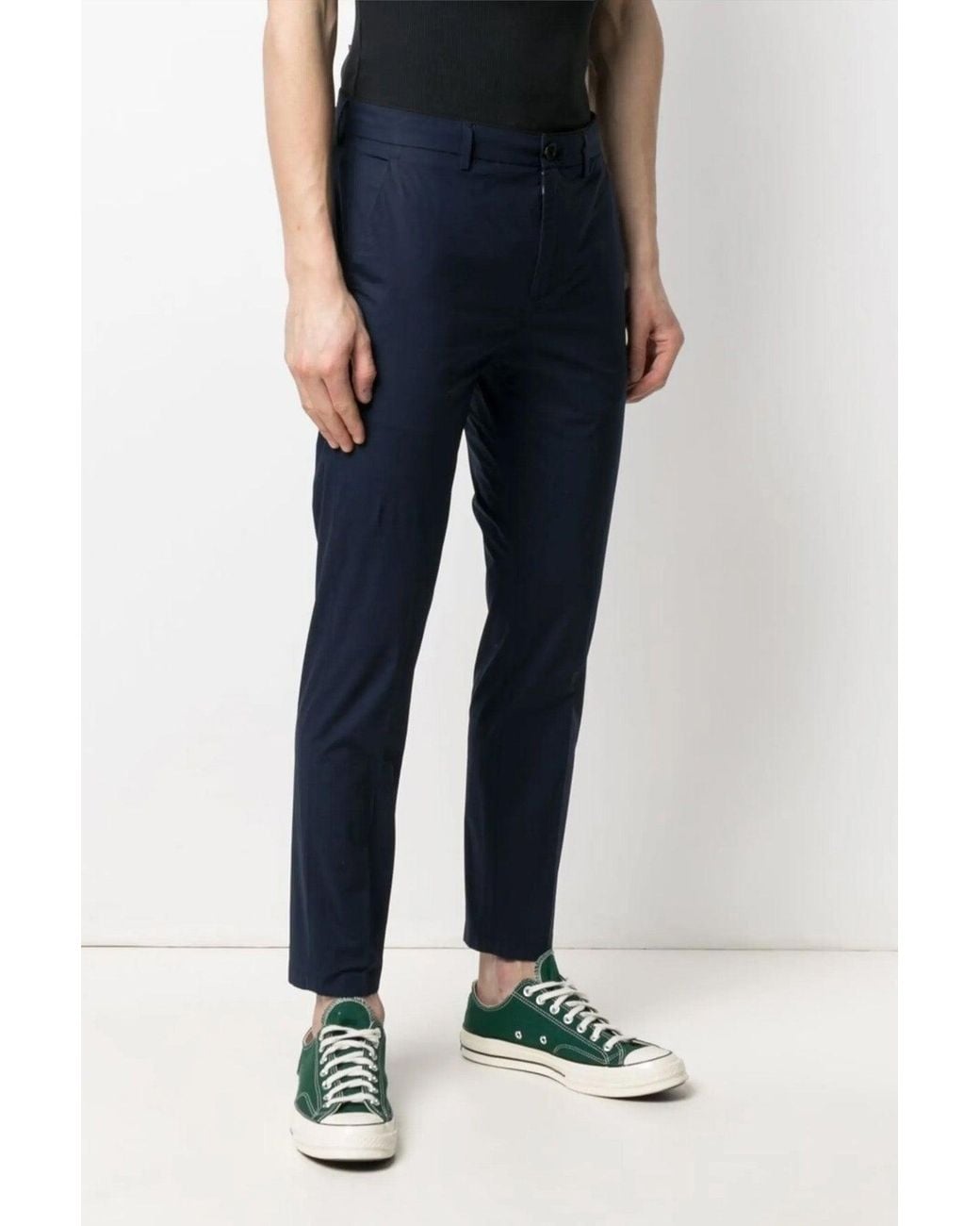 Department 5 Blue 'Prince Chino Slim Crop' Trousers for men