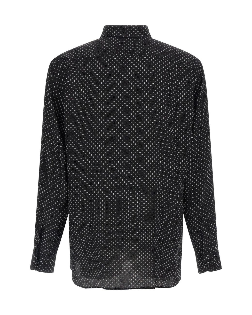 Tom Ford Black Geometric Print Silk Shirt for men