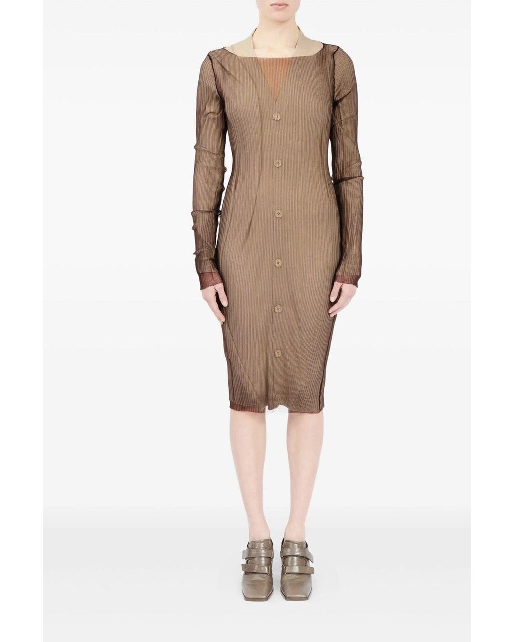 MM6 by Maison Margiela Brown 'Trapped' Dress