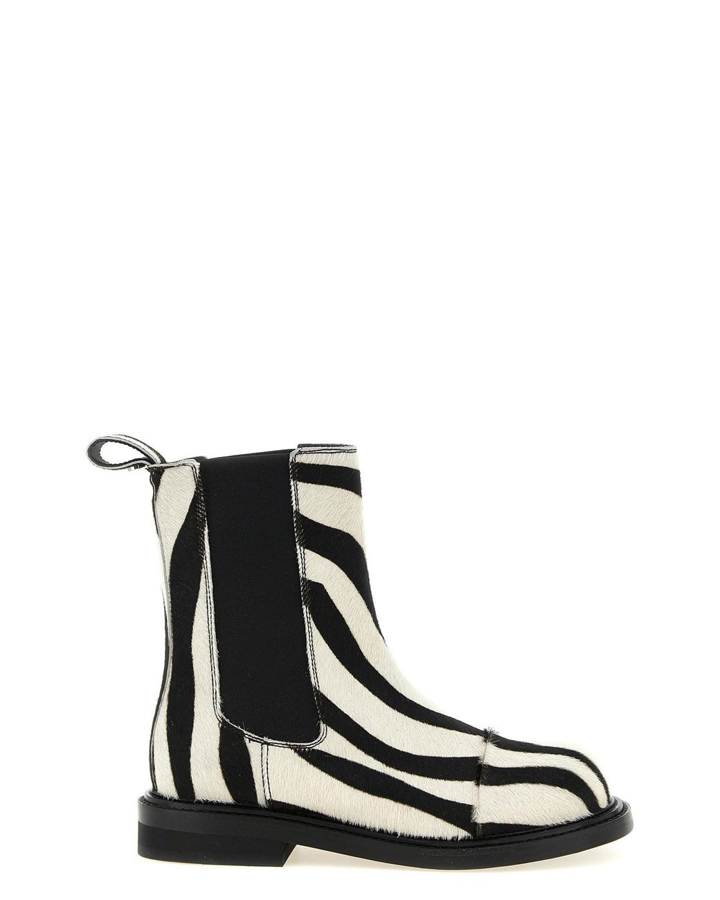 Moschino Black Zebra Pony Ankle Boots