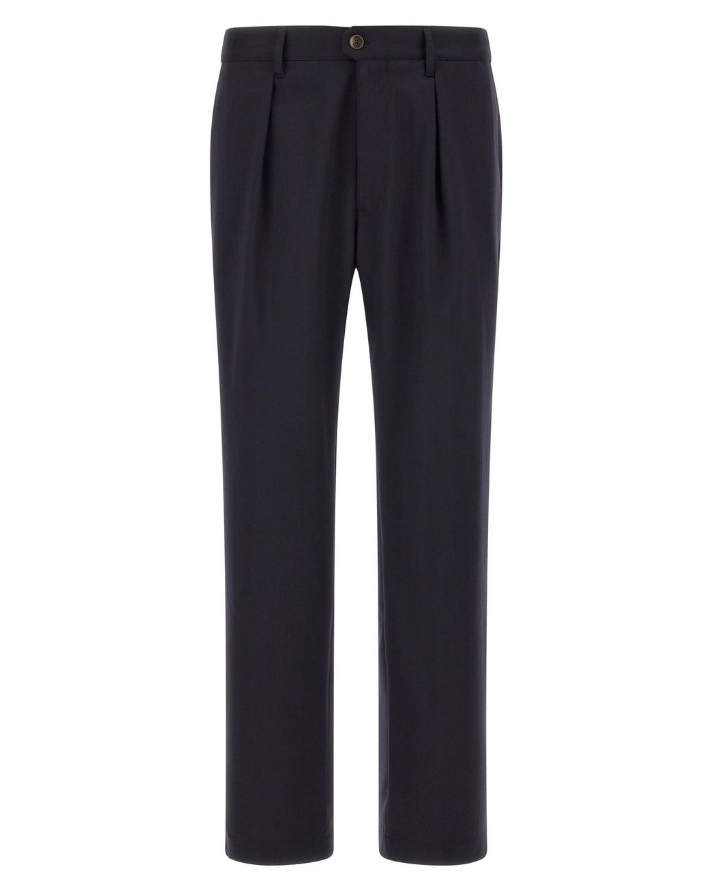 Incotex Blue Formal Pants With Pleats for men