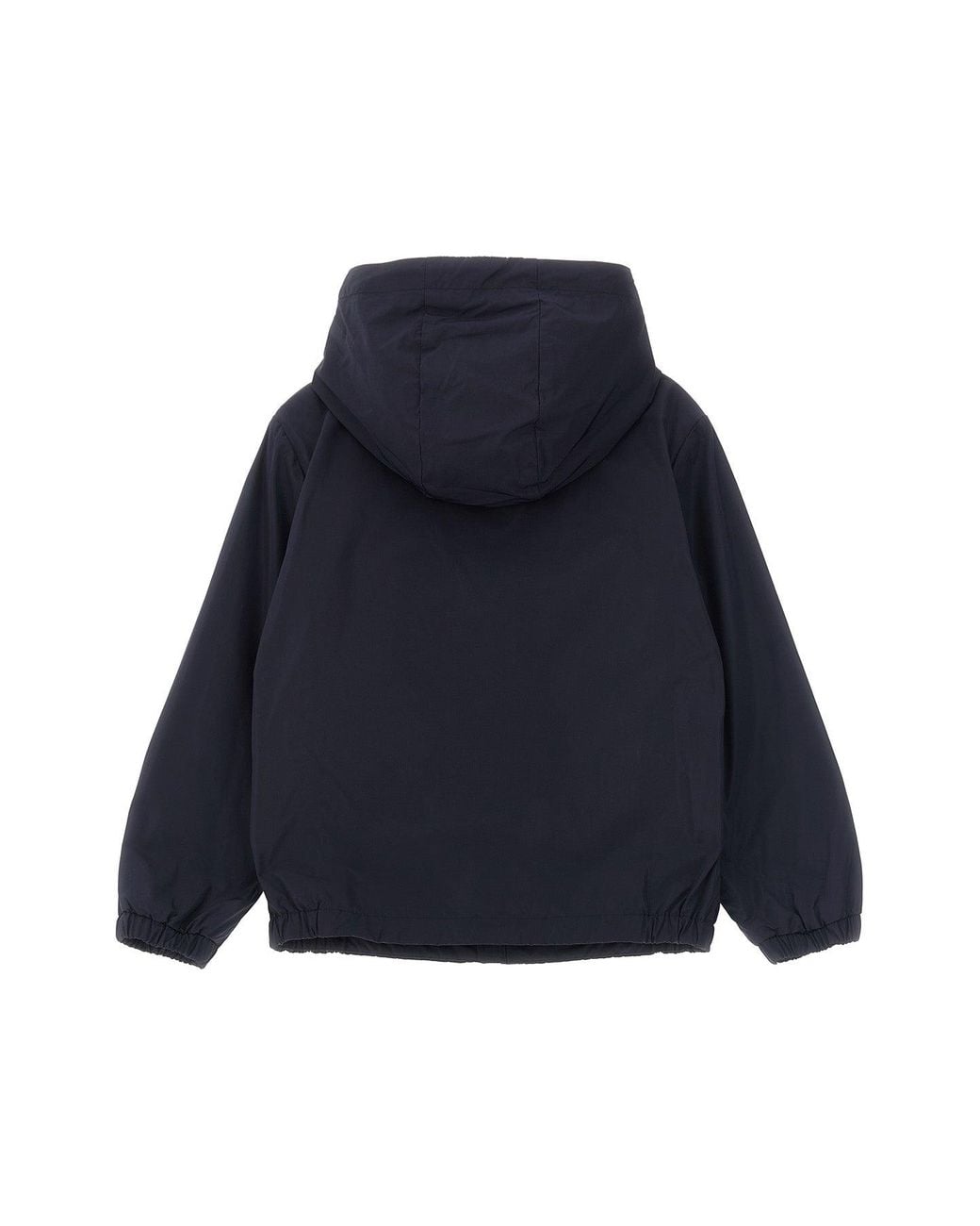 Moncler Blue Hooded Jacket With Logo Patch for men