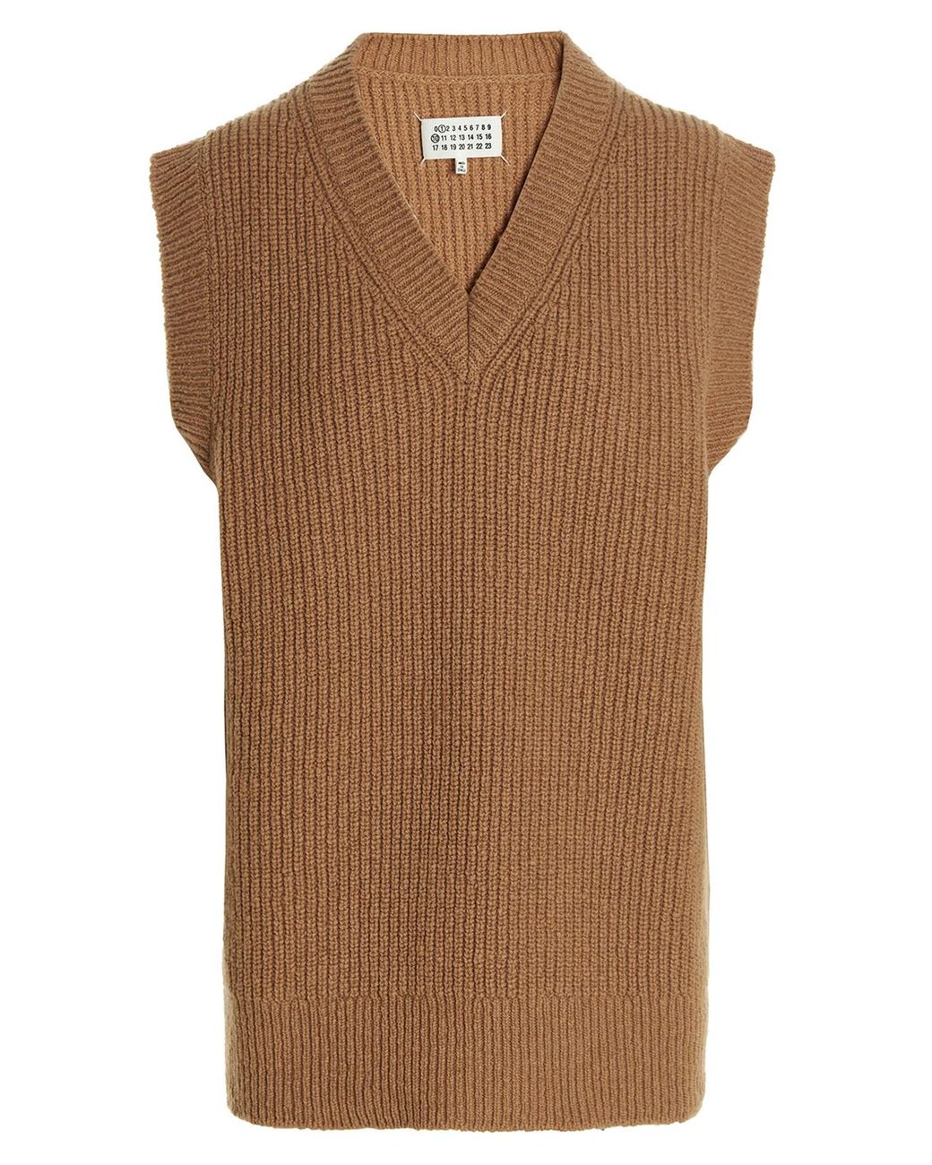 Maison Margiela Brown V-Neck Vest