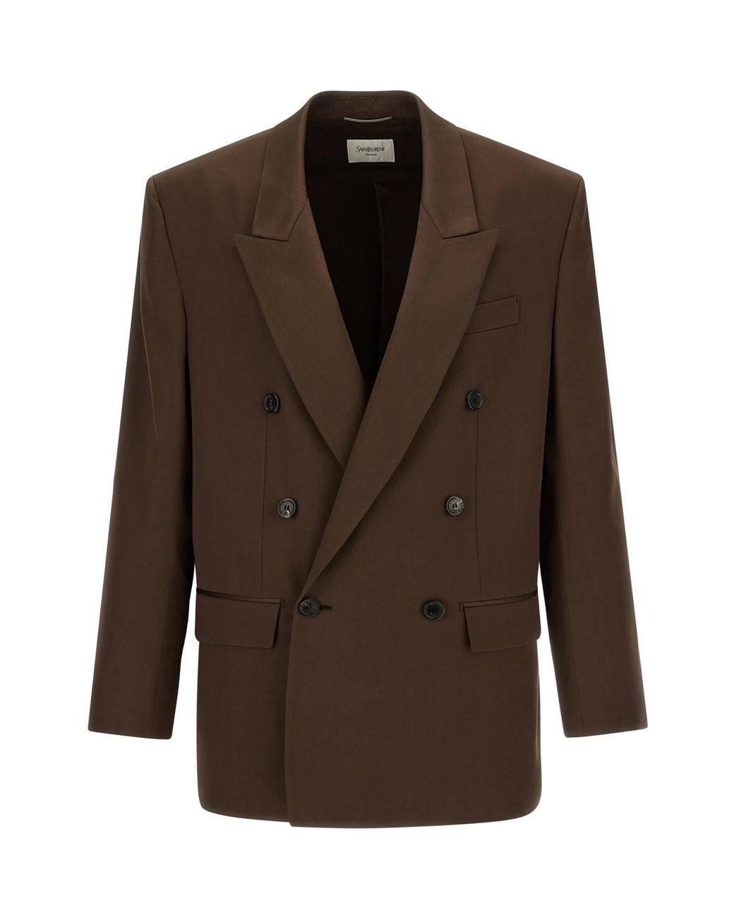 Saint Laurent Brown Satin Blazer for men