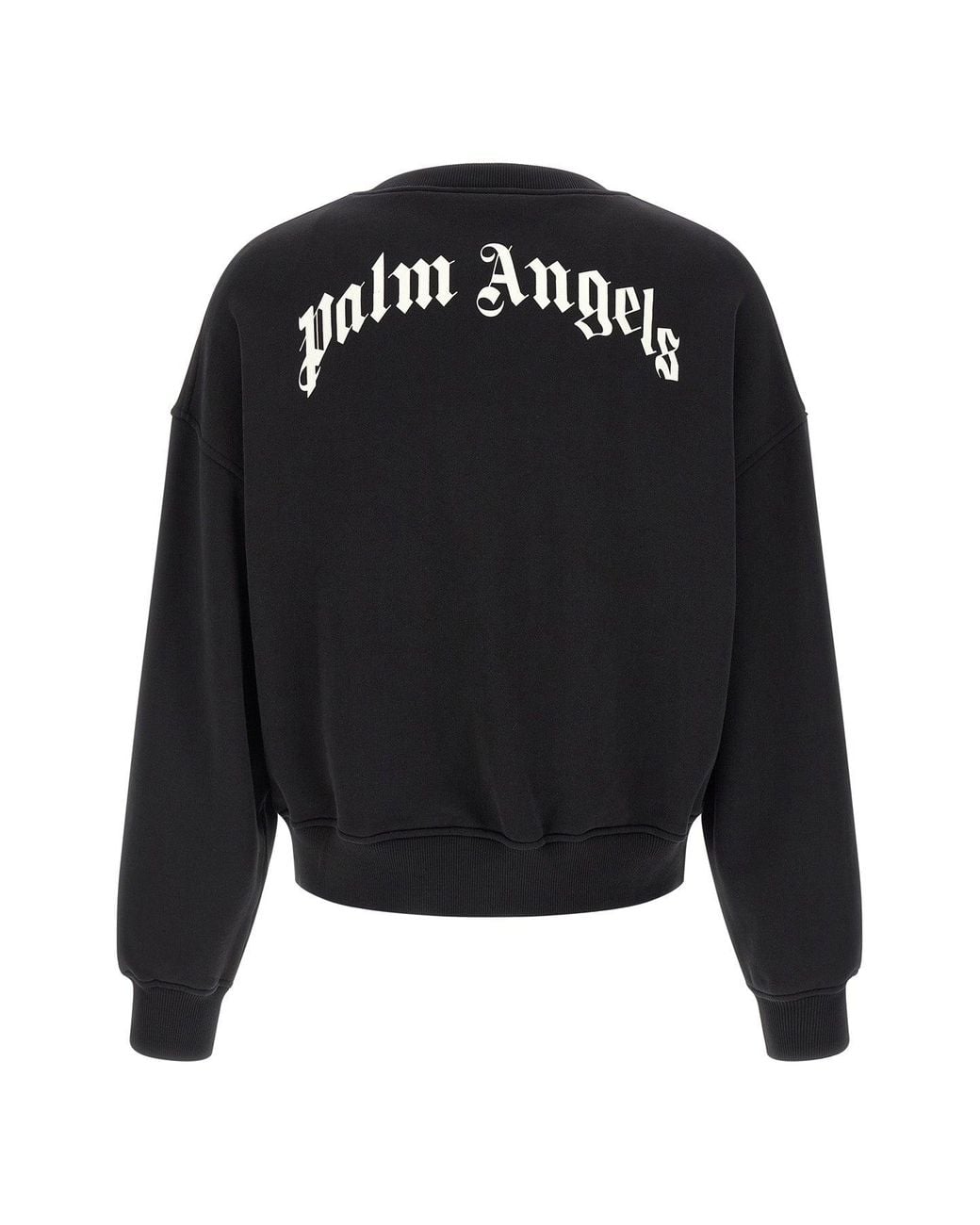 Palm Angels Black Sweatshirt With Curved Logo for men