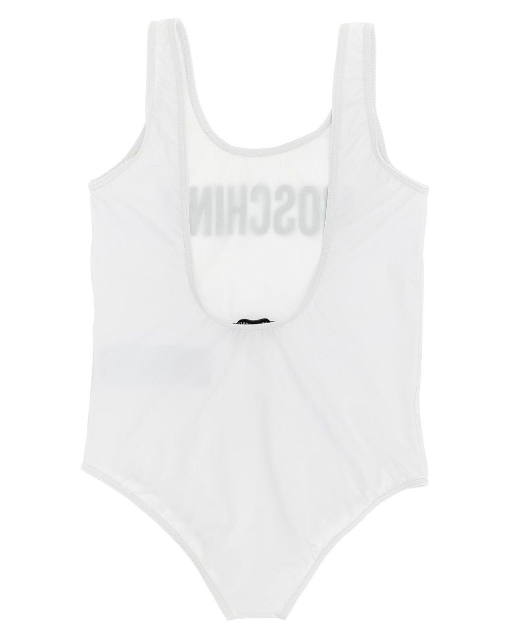Moschino White One-Piece Swimsuit With Maxi Logo