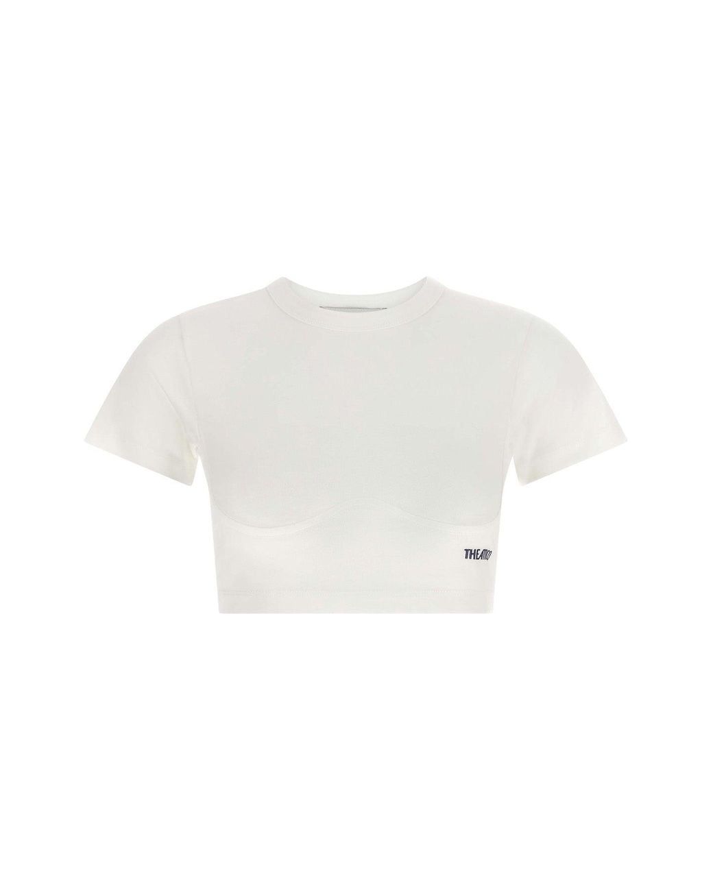 The Attico White Bustier Crop T-Shirt