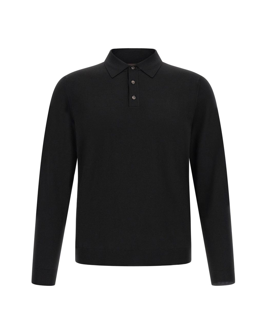 Zanone Black Flexwool Wool Polo Shirt for men