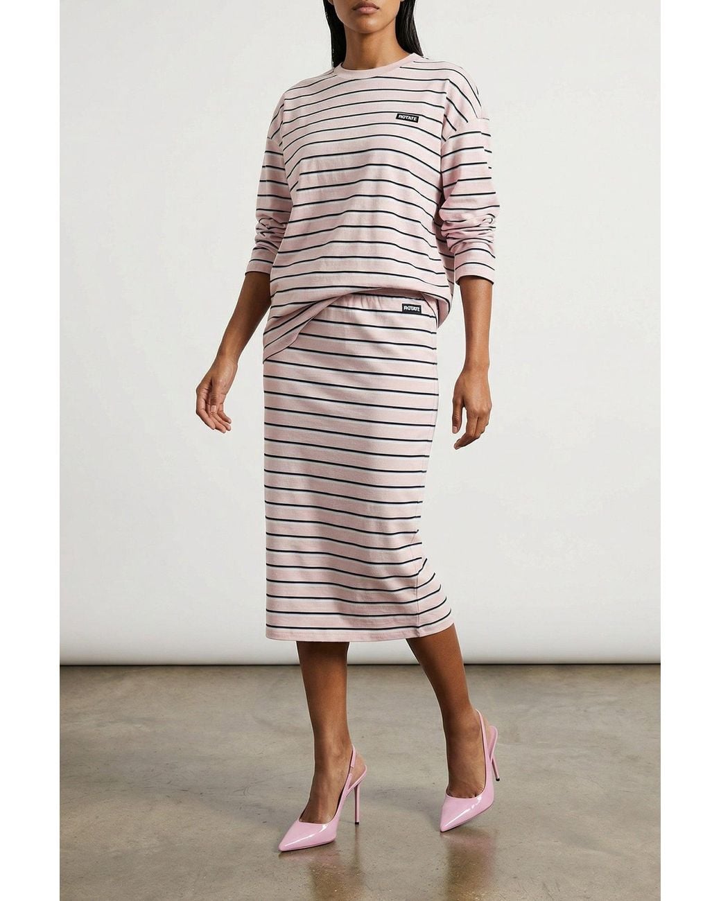 ROTATE BIRGER CHRISTENSEN Gray The 'Jersey Midi' Skirt