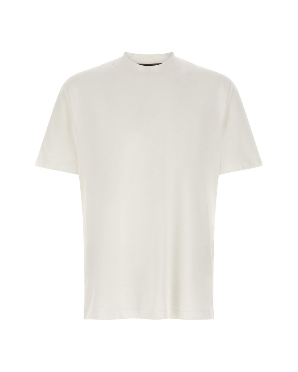 Brioni White Logo Embroidery T-shirt for men