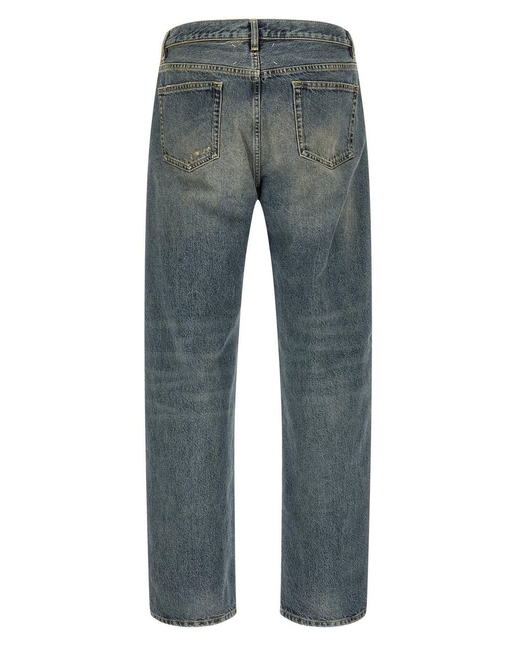 Maison Margiela Blue Distressed Denim Trousers for men
