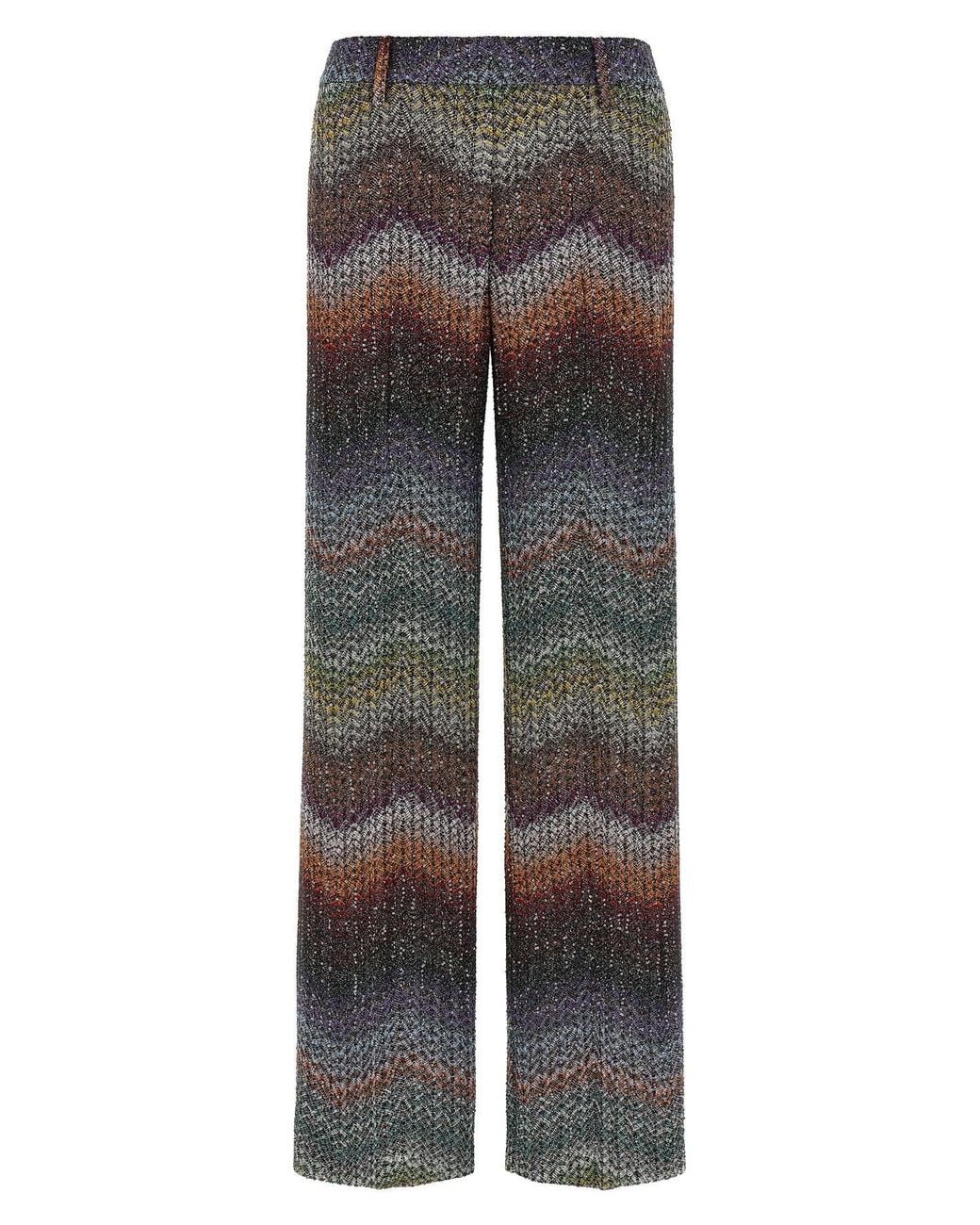 Missoni Gray Zig-Zag Lamé Trousers