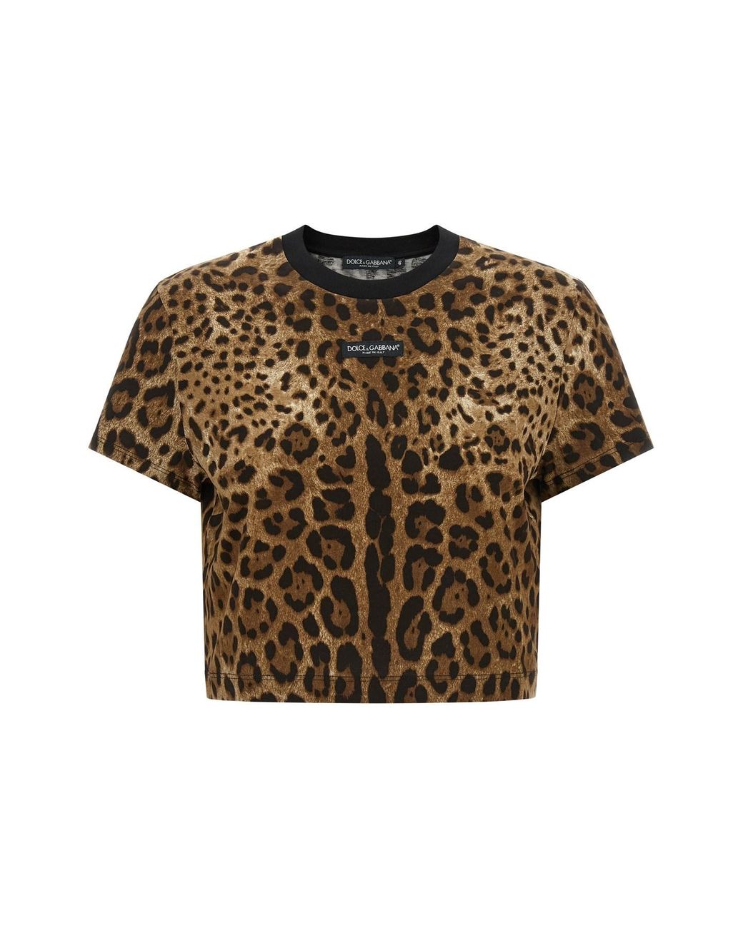 Dolce & Gabbana Brown 'leo' Cropped T-shirt