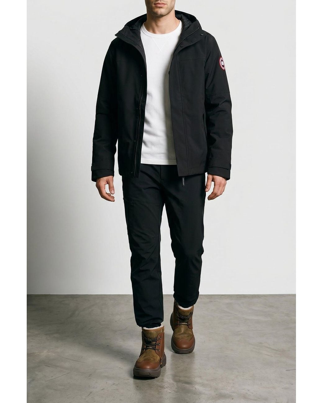 Canada Goose Black Technical Jacket With Signature Patch for men