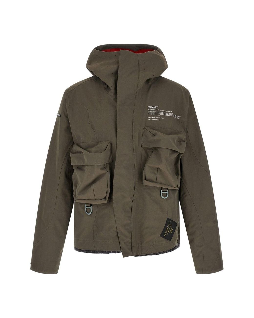 Undercover Green Technical Parka With 3D Pockets for men