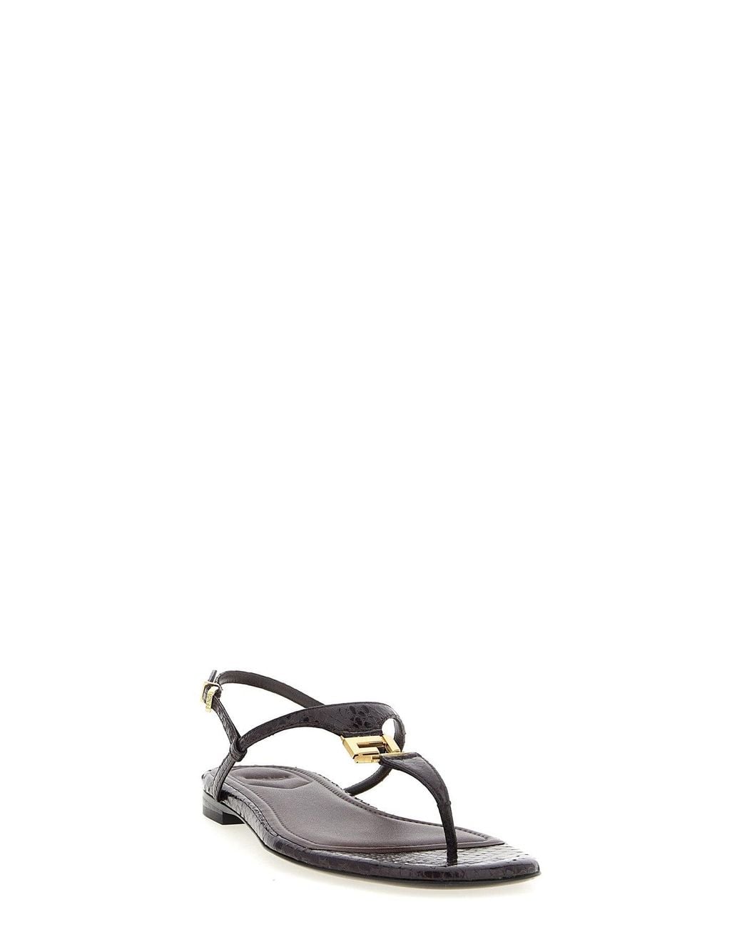 Fendi Black 'Ffold Ayers' Sandalen