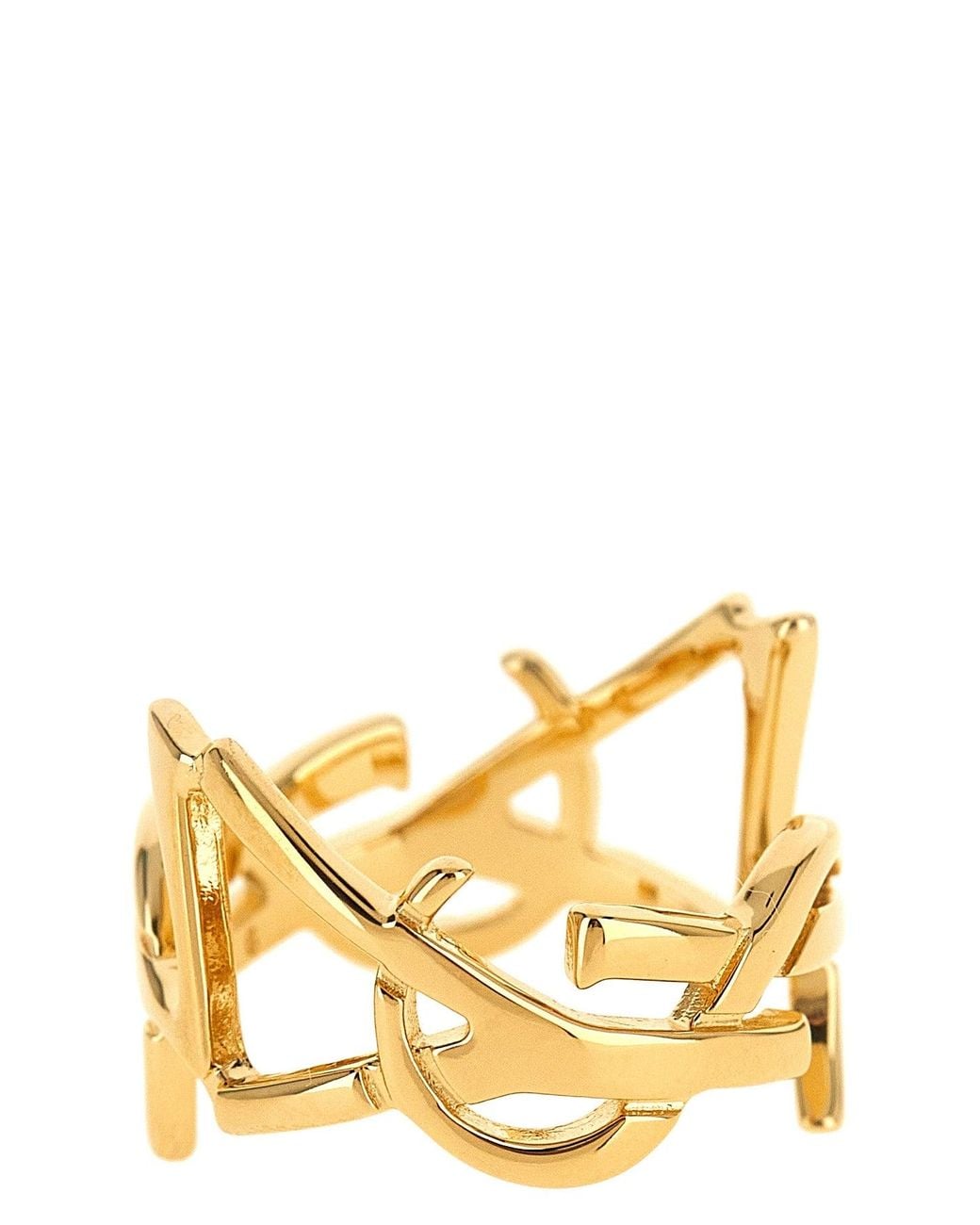 Saint Laurent Metallic Cassandre Scarf Ring