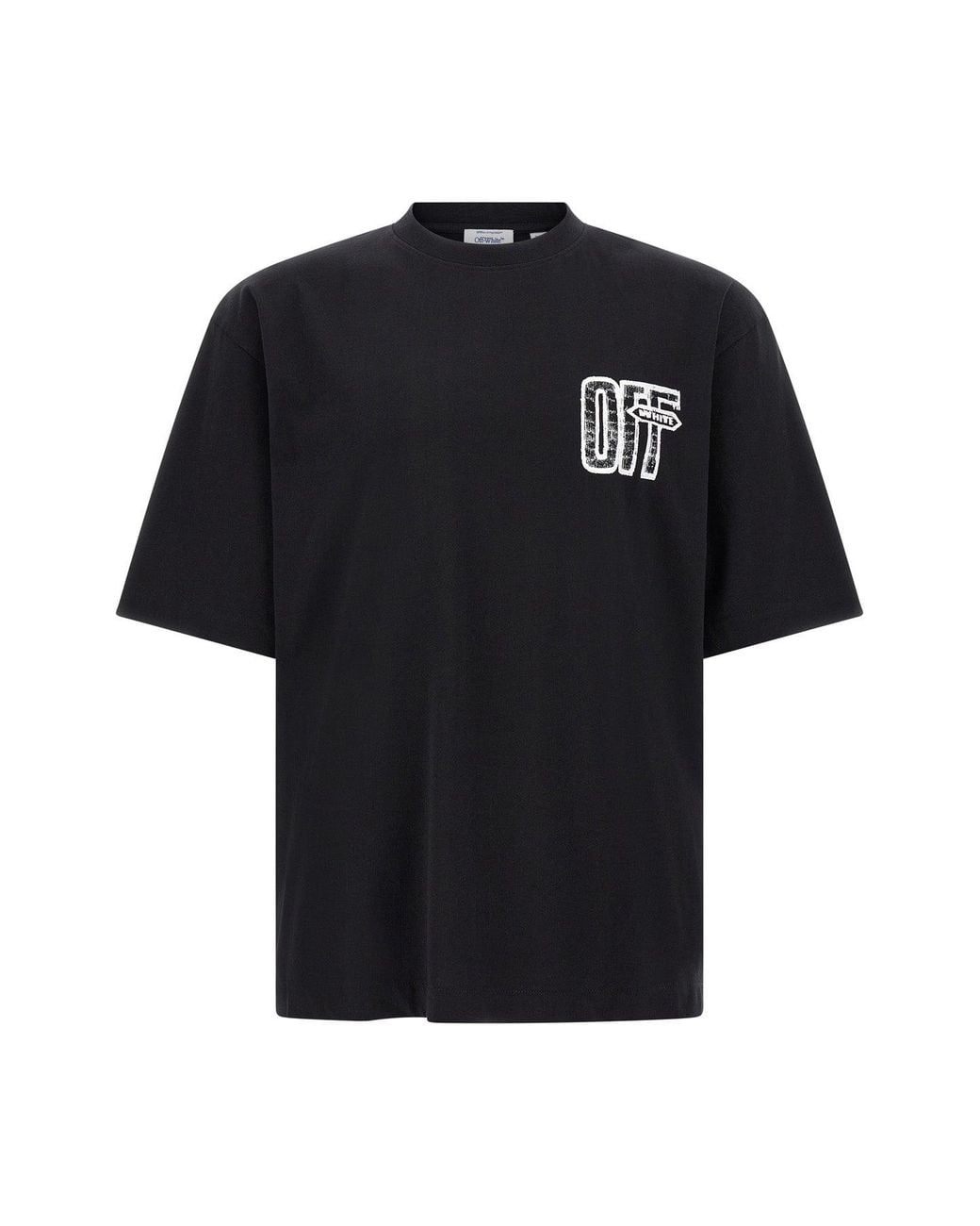Off-White c/o Virgil Abloh Black T-Shirt With Distressed Arrow Print for men