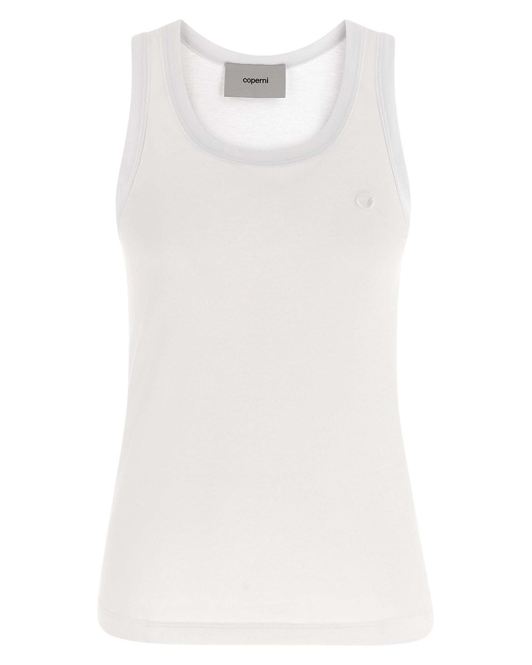 Coperni White Cotton Sleeveles T-Shirt