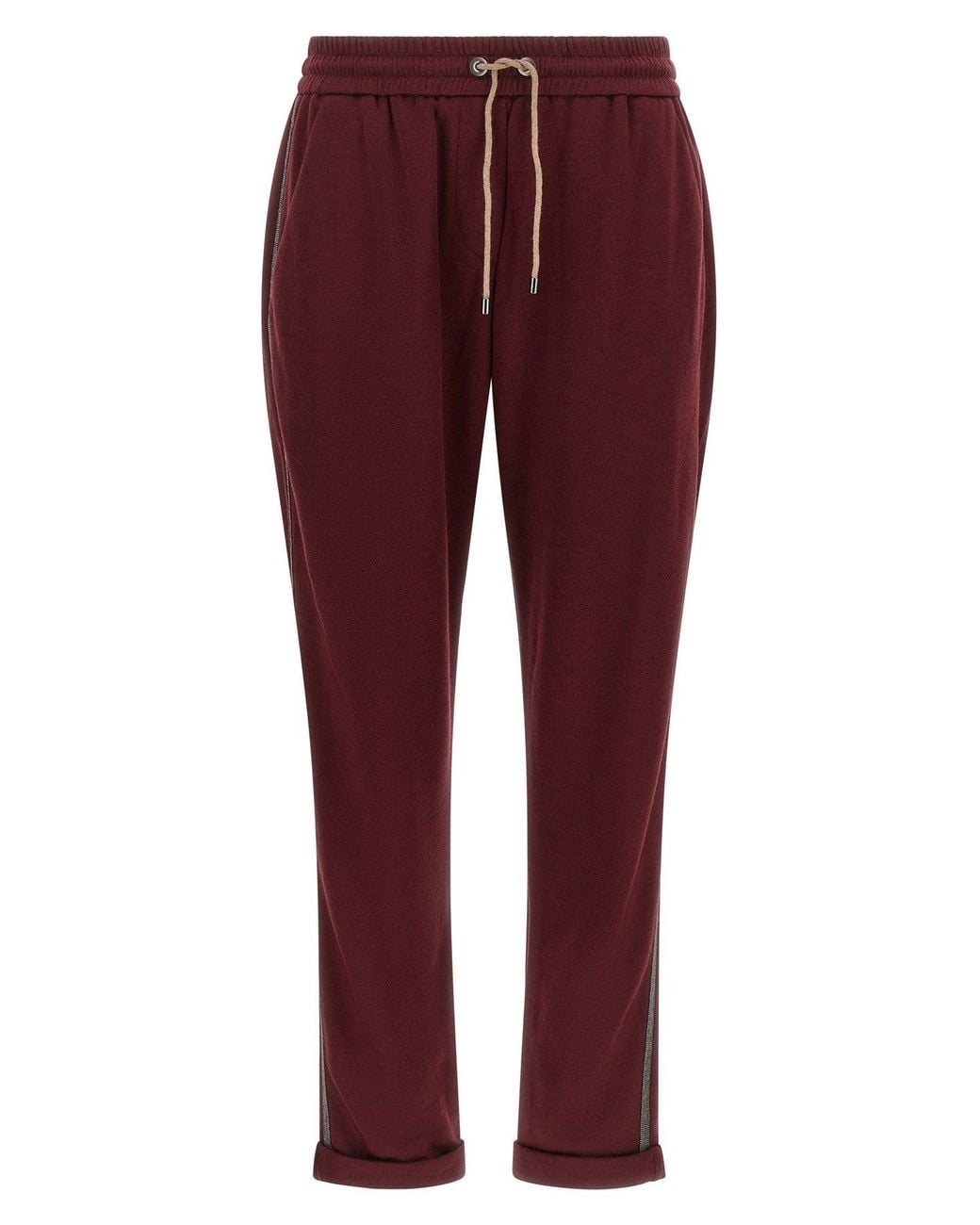 Brunello Cucinelli Red 'Track' Joggers