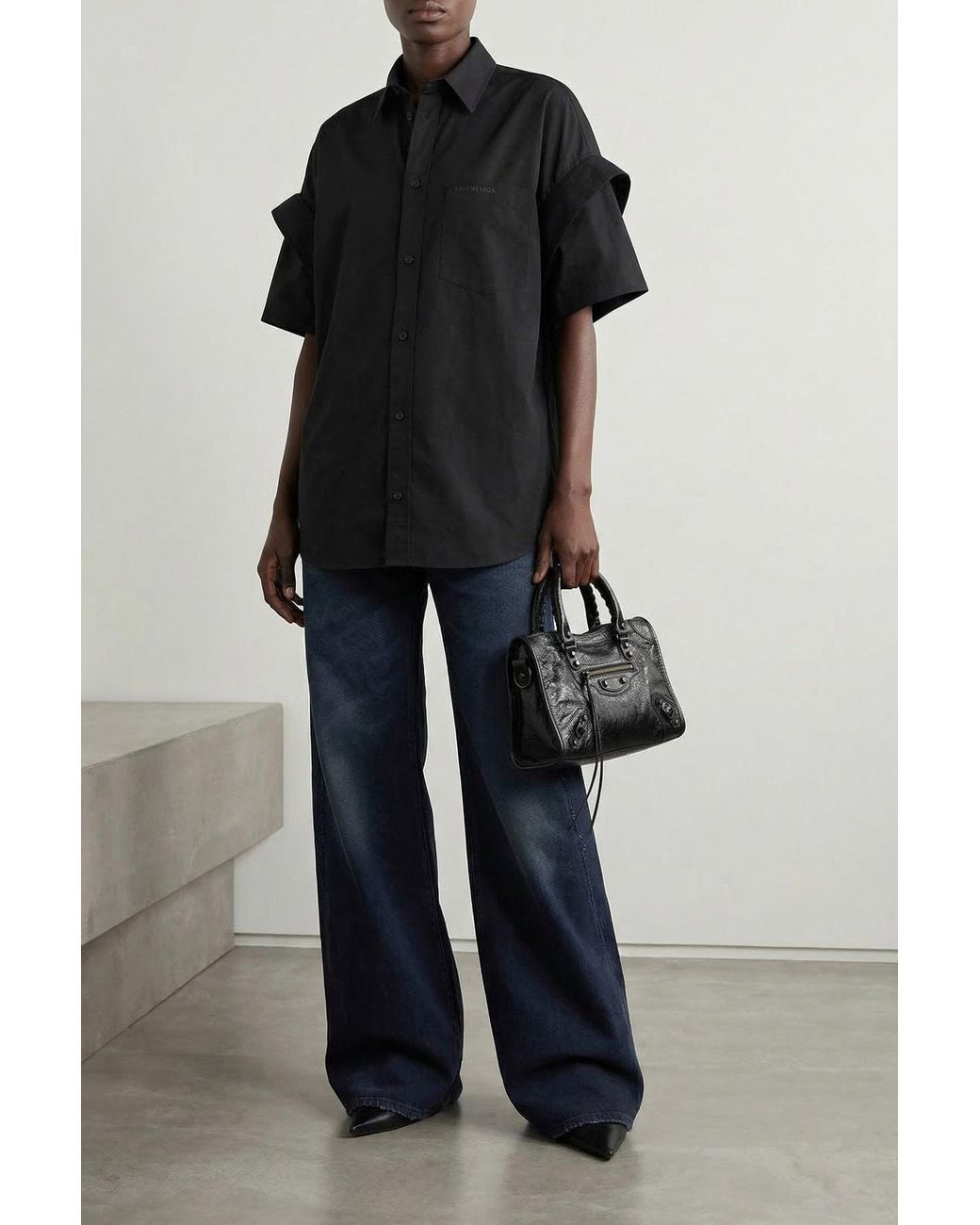 Balenciaga Blue Curved Waist Jeans