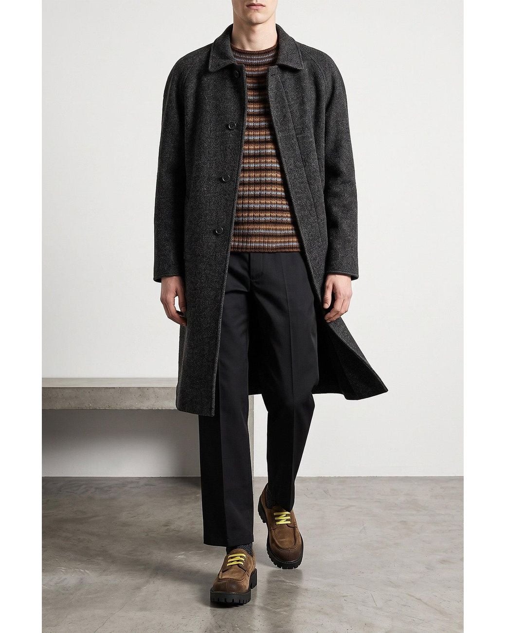 Prada Black Reversible Coat With Raglan Sleeves for men