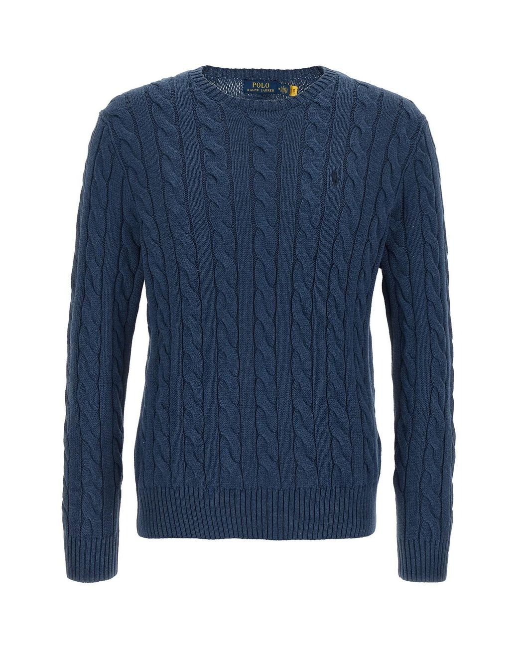 Polo Ralph Lauren Blue Cable Knit Crewneck Sweater for men
